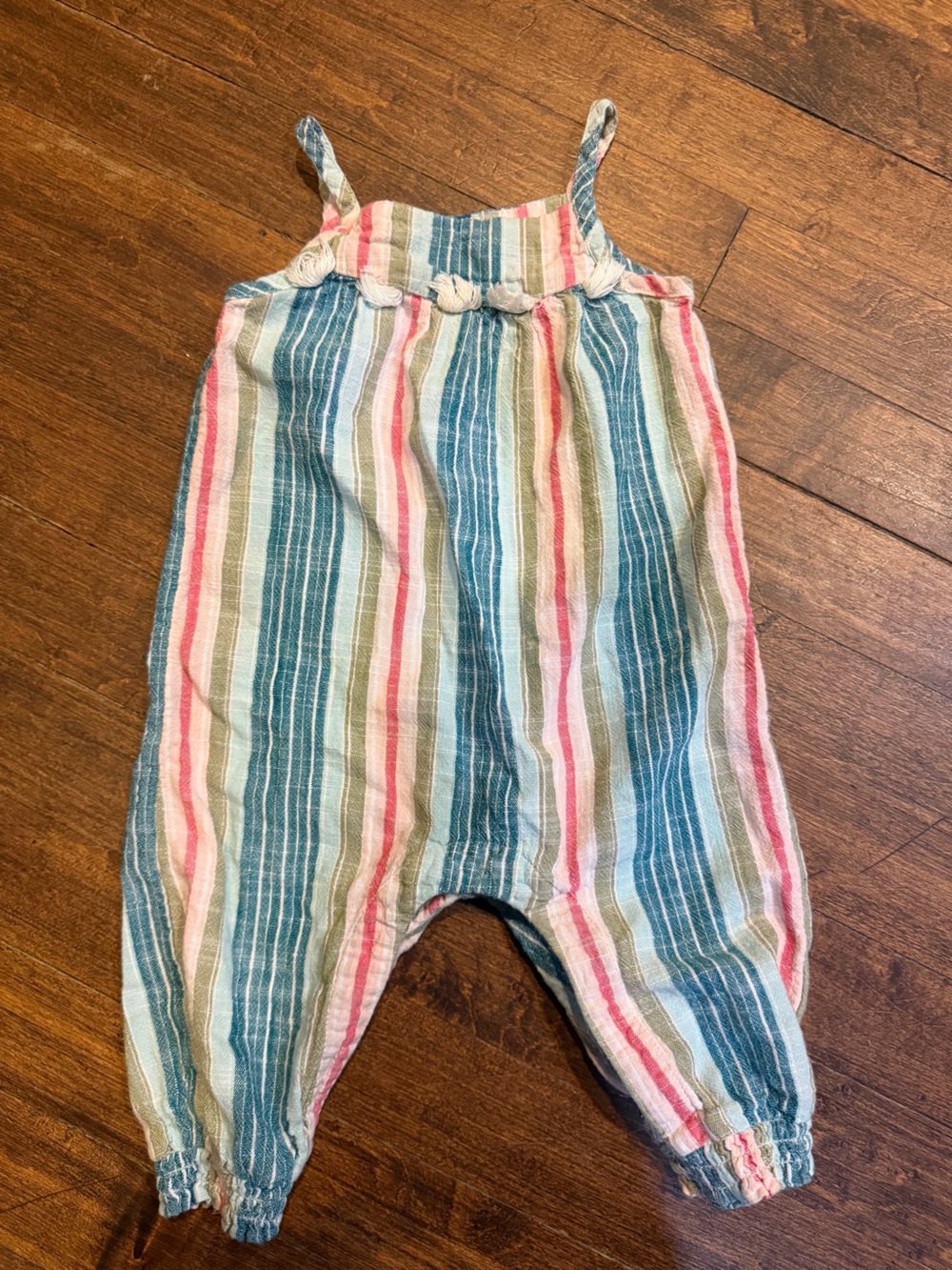 Old Navy Striped 6-12 Month 100% Cotton Grow With Me Boho Jumpsuit